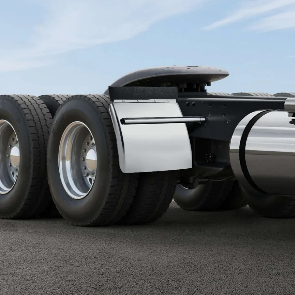 VEVOR Stainless Steel Quarter Fenders for Semi Trucks, 24" x 24" Semi Truck Fenders with Tube Bracket and Mounting Hardware, 1 Pair Right & Left Quarter Fender Set, Fit for Freightliner, Peterbilt
