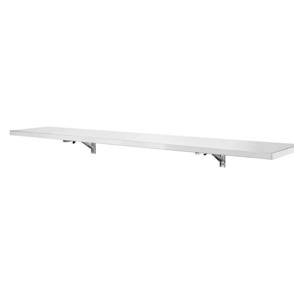 VEVOR Stainless Steel Shelf 12" x 72" Foldable Wall Mount Floating Shelf, Heavy-Duty Commercial Shelves with Brackets, 300LBS Capacity, Easy to Clean, Suitable for Restaurant, Home Kitchen, Garage