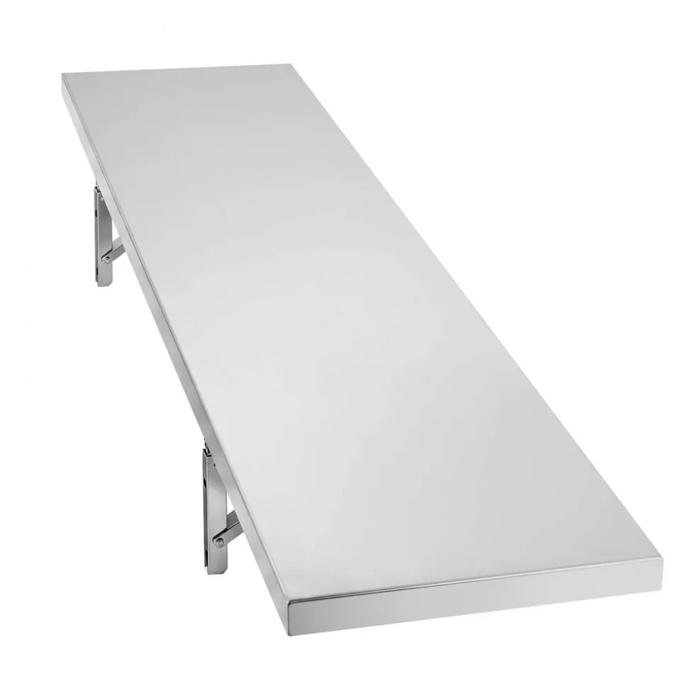 VEVOR Stainless Steel Shelf 12" x 72" Foldable Wall Mount Floating Shelf, Heavy-Duty Commercial Shelves with Brackets, 300LBS Capacity, Easy to Clean, Suitable for Restaurant, Home Kitchen, Garage