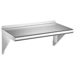 VEVOR Stainless Steel Shelf 12" x 24" Commercial Wall Mount Floating Shelf, Heavy-Duty Storage Rack with Brackets, 250LBS Strong Capacity, Easy to Clean, Suitable for Restaurant, Home Kitchen, Garage