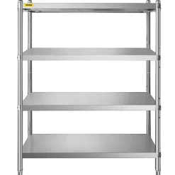 VEVOR Stainless Steel Shelving 46.8x18.5 Inch 4 Tier Adjustable Shelf Storage Unit Stainless Steel Heavy Duty Shelving for Kitchen Commercial Office Garage Storage 330lb Per Shelf