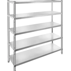 VEVOR Stainless Steel Shelving 60x18.5 Inch 5 Tier Adjustable Shelf Storage Unit Stainless Steel Heavy Duty Shelving for Kitchen Commercial Office Garage Storage 330lb Per Shelf