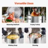 VEVOR Stainless Steel Stockpot, 54L Large Cooking Pots, Cookware Sauce Pot with Basket, Lid, and Handle, Heavy Duty Commercial Grade Stock Pot, Sanding Treatment, for Large Groups Events Silver