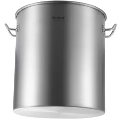 VEVOR Stainless Steel Stockpot, 54L Large Cooking Pots, Cookware Sauce Pot with Basket, Lid, and Handle, Heavy Duty Commercial Grade Stock Pot, Sanding Treatment, for Large Groups Events Silver