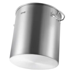 VEVOR Stainless Steel Stockpot, 54L Large Cooking Pots, Cookware Sauce Pot with Basket, Lid, and Handle, Heavy Duty Commercial Grade Stock Pot, Sanding Treatment, for Large Groups Events Silver