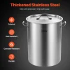VEVOR Stainless Steel Stockpot, 42 Quart Large Cooking Pots, Multipurpose Cookware Sauce Pot with Lid & Handle, Heavy Duty Commercial Grade Stock Pot, Sanding Treatment, for Large Groups Events Silver
