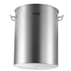 VEVOR Stainless Steel Stockpot, 42 Quart Large Cooking Pots, Multipurpose Cookware Sauce Pot with Lid & Handle, Heavy Duty Commercial Grade Stock Pot, Sanding Treatment, for Large Groups Events Silver