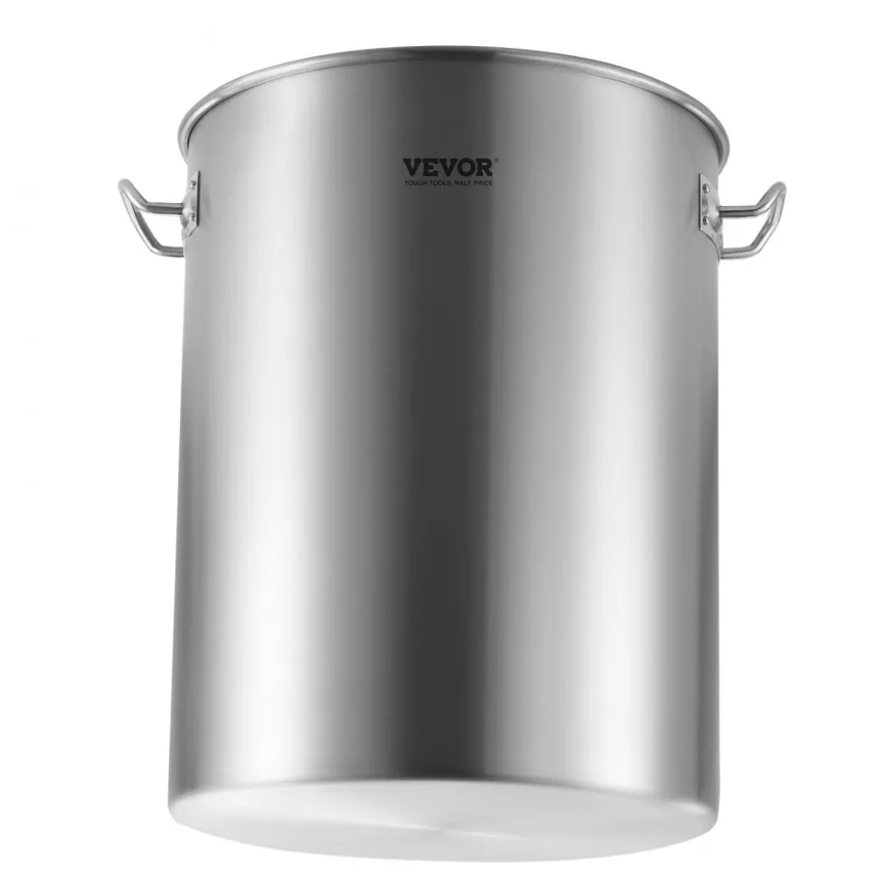 VEVOR Stainless Steel Stockpot, 42 Quart Large Cooking Pots, Multipurpose Cookware Sauce Pot with Lid & Handle, Heavy Duty Commercial Grade Stock Pot, Sanding Treatment, for Large Groups Events Silver