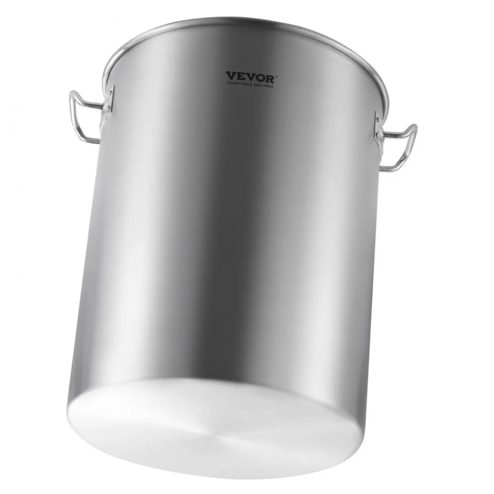 VEVOR Stainless Steel Stockpot, 42 Quart Large Cooking Pots, Multipurpose Cookware Sauce Pot with Lid & Handle, Heavy Duty Commercial Grade Stock Pot, Sanding Treatment, for Large Groups Events Silver
