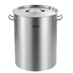 VEVOR Stainless Steel Stockpot, 42 Quart Large Cooking Pots, Multipurpose Cookware Sauce Pot with Lid & Handle, Heavy Duty Commercial Grade Stock Pot, Sanding Treatment, for Large Groups Events Silver