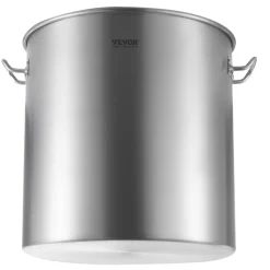 VEVOR Stainless Steel Stockpot, 84 Quart Large Cooking Pots, Cookware Sauce Pot with Basket, Lid, and Handle, Heavy Duty Commercial Grade Stock Pot, Sanding Treatment, for Large Groups Events Silver