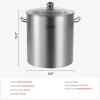 VEVOR Stainless Steel Stockpot, 24 Quart Cooking Pots, Cookware Sauce Pot with Lid, and Handle, Heavy Duty Commercial Grade Stock Pot, Sanding Treatment, for Steaming Boiling or Frying Silver