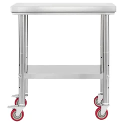 VEVOR Stainless Steel Table, 24 x 30 Inches Food Prep Worktable with Wheels, Kitchen Prep Table with Adjustable Undershelf Workstations for Commercial Kitchen, Restaurant, Hotel and Garage, Outdoor
