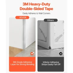 VEVOR Stainless Steel Wall Corner Protector, 1.5 x 1.5 x 96 inch, 10 Pack Metal Corner Guards, 304 Stainless Steel Edge Trim 90-Degree Angle for Home,Office,Commercial Wall Protection, with 3m Tape