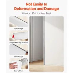 VEVOR Stainless Steel Wall Corner Protector, 2 x 2 x 48 inch, 10 Pack Metal Corner Guards, 304 Stainless Steel Edge Trim 90-Degree Angle for Home,Office,Commercial Wall Protection, with 3m Tape