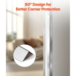 VEVOR Stainless Steel Wall Corner Protector, 2 x 2 x 48 inch, 10 Pack Metal Corner Guards, 304 Stainless Steel Edge Trim 90-Degree Angle for Home,Office,Commercial Wall Protection, with 3m Tape