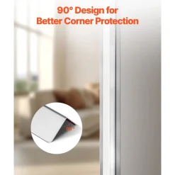 VEVOR Stainless Steel Wall Corner Protector, 1 x 1 x 48 inch, 10 Pack Metal Corner Guards, 304 Stainless Steel Edge Trim 90-Degree Angle for Home,Office,Commercial Wall Protection, with 3m Tape