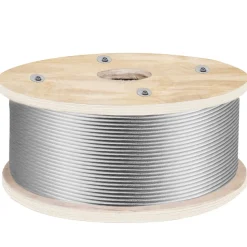 VEVOR 316 Stainless Steel Wire Rope 500ft Length, Steel Wire Cable 3/16 Inch, Steel Cable Railing Decking With 1x19 Strands Construction, 4700lbs Breaking Strength For Stair, Handrail, Clothesline