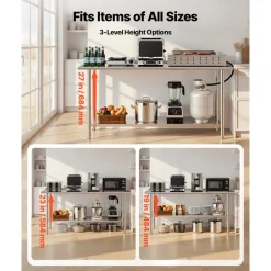 VEVOR Stainless Steel Work Table, 24x72 Inch Food Prep Table with Backsplash, Commercial Kitchen Workstation with Adjustable Undershelf, Metal Heavy Duty Utility Worktable, for Restaurant Home Outdoor