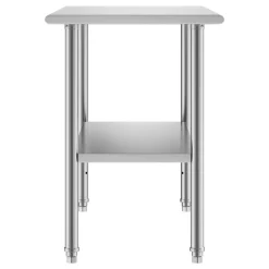 VEVOR Stainless Steel Work Table, 24x60 Inch Food Prep Table, Commercial Kitchen Workstation with Adjustable Undershelf, Metal Heavy Duty Utility Worktable, for Restaurant Home Hotel Garage Outdoor