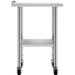 VEVOR Stainless Steel Work Table, 24x36 inch Food Prep Table with Wheels and Backsplash, Commercial Kitchen Workstation with Adjustable Undershelf, Metal Utility Worktable, for Restaurant Home Outdoor