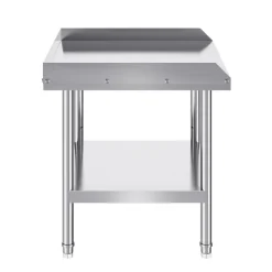 VEVOR Stainless Steel Work Table, 24 x 28 x 26 Inch Commercial Food Prep Worktable, 3-Sided Backsplash Heavy Duty Prep Worktable, Metal Work Table with Adjustable Height for Restaurant Home Hotel