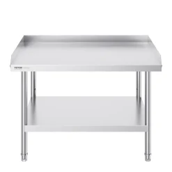 VEVOR Stainless Steel Work Table, 30 x 36 x 26 Inch Commercial Food Prep Worktable, 3-Sided Backsplash Heavy Duty Prep Worktable, Metal Work Table with Adjustable Height for Restaurant Home Hotel