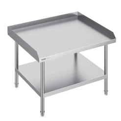 VEVOR Stainless Steel Work Table, 30 x 36 x 26 Inch Commercial Food Prep Worktable, 3-Sided Backsplash Heavy Duty Prep Worktable, Metal Work Table with Adjustable Height for Restaurant Home Hotel