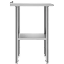 VEVOR Stainless Steel Work Table, 24x36 Inch Food Prep Table with Backsplash, Commercial Kitchen Workstation with Adjustable Undershelf, Metal Heavy Duty Utility Worktable, for Restaurant Home Outdoor