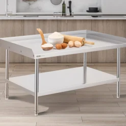 VEVOR Stainless Steel Work Table, 24x72 Inch Food Prep Table, Commercial Kitchen Workstation with Adjustable Undershelf, Metal Heavy Duty Utility Worktable, for Restaurant Home Hotel Garage Outdoor