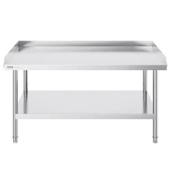 VEVOR Stainless Steel Work Table, 30 x 48 x 26 Inch Commercial Food Prep Worktable, 3-Sided Backsplash Heavy Duty Prep Worktable, Metal Work Table with Adjustable Height for Restaurant Home Hotel