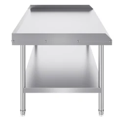 VEVOR Stainless Steel Work Table, 30 x 60 x 26 Inch Commercial Food Prep Worktable, 3-Sided Backsplash Heavy Duty Prep Worktable, Metal Work Table for Restaurant Home Hotel