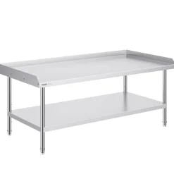VEVOR Stainless Steel Work Table, 30 x 60 x 26 Inch Commercial Food Prep Worktable, 3-Sided Backsplash Heavy Duty Prep Worktable, Metal Work Table for Restaurant Home Hotel