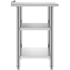VEVOR Stainless Steel Work Table, 24x48 Inch Food Prep Table with 2 Shelves and Backsplash, Commercial Kitchen Workstation, Metal Heavy Duty Utility Worktable, for Restaurant Home Hotel Garage Outdoor