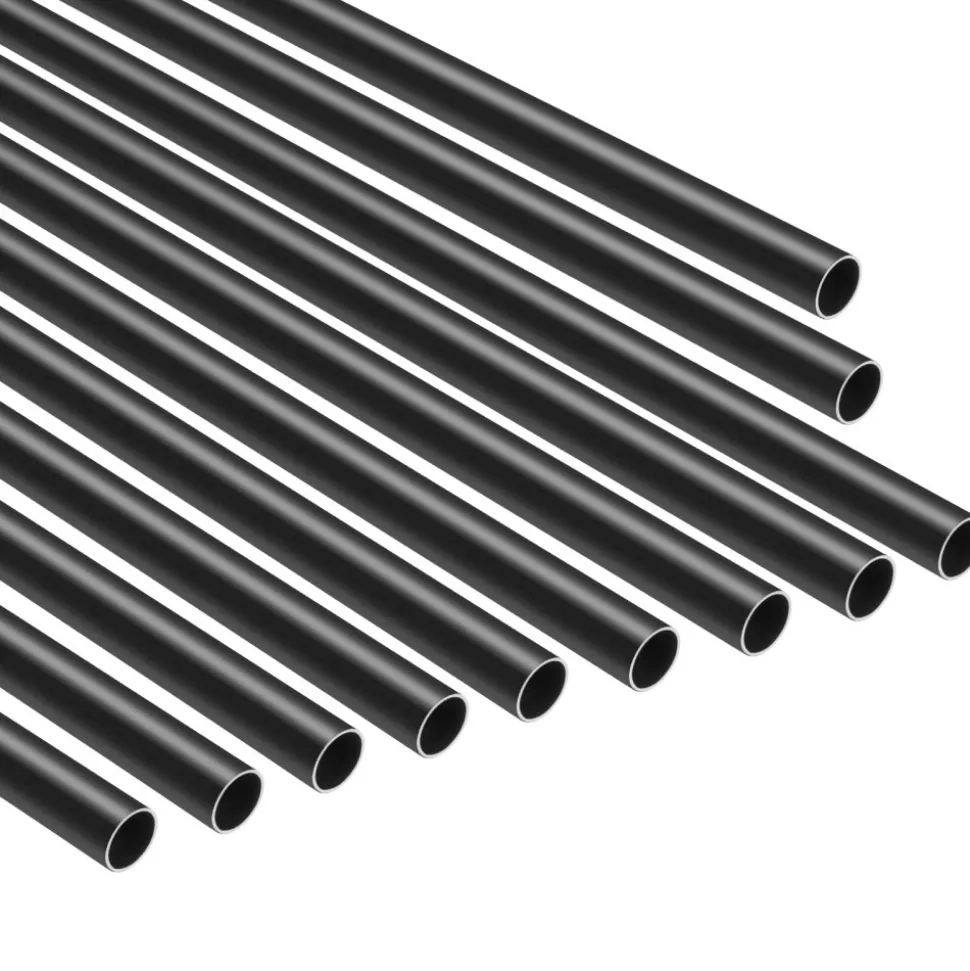 VEVOR Staircase Balusters 51 Pack, 26 In Aluminum Stair Balusters, 3/4 In Water-Proof Round Metal Spindle Railing, Hollow Deck Railing with Rail Caps & Screws for Stairs, Porch, Patio, Fence, Black