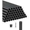 VEVOR Staircase Balusters 51 Pack, 36 In Aluminum Stair Balusters, 3/4 In Water-Proof Round Metal Spindle Railing, Hollow Deck Railing with Rail Caps & Screws for Stairs, Porch, Patio, Fence, Black