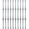 VEVOR Staircase Metal Balusters, 44'' x 1/2" Galvanized Steel Decorative Banister Spindles, 10 Pack Deck Baluster with Hollow Double Baskets, Spiral Stair Railing with Shoes & Screws