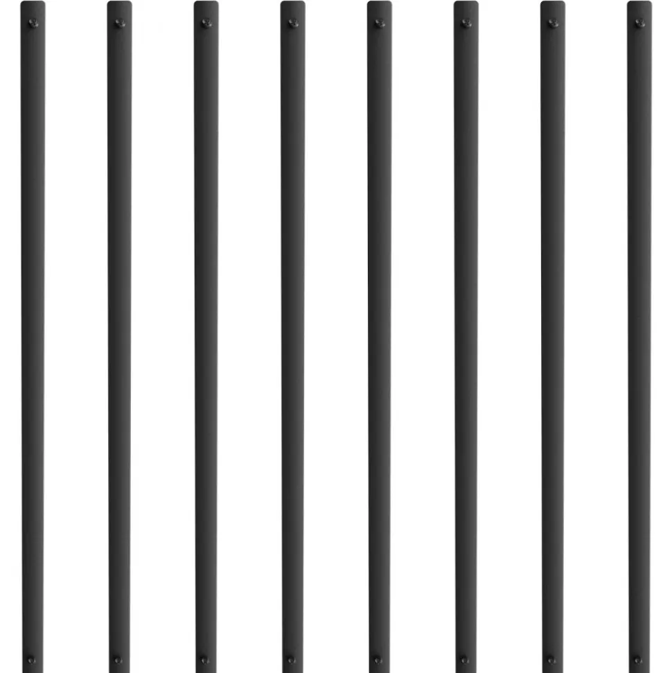 VEVOR Staircase Metal Balusters, 29.5'' x 1'' Flat Aluminum Alloy Decorative Banister Spindles, 51 Pack Deck Baluster with Screws, Classic Hollow Deck Railing Satin Black Powder Coated for Porch