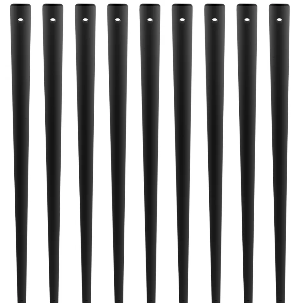 VEVOR Staircase Metal Balusters, 29.5'' x 1'' Flat Aluminum Alloy Decorative Banister Spindles, 51 Pack Deck Baluster with Screws, Classic Hollow Deck Railing Satin Black Powder Coated for Porch