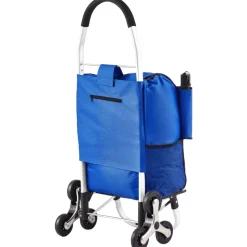VEVOR Stair Climber Trolley Dolly, 36L Folding Shopping Cart, Grocery Cart Trolley Laundry Stair Climbing Handcart with 6 Wheels & Oxford Cloth Bag, Foldable Cart for Shopping Grocery Laundry Climbing