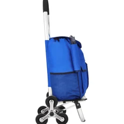 VEVOR Stair Climber Trolley Dolly, 36L Folding Shopping Cart, Grocery Cart Trolley Laundry Stair Climbing Handcart with 6 Wheels & Oxford Cloth Bag, Foldable Cart for Shopping Grocery Laundry, Black