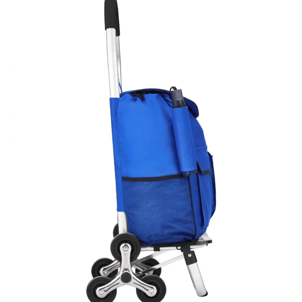 VEVOR Stair Climber Trolley Dolly, 36L Folding Shopping Cart, Grocery Cart Trolley Laundry Stair Climbing Handcart with 6 Wheels & Oxford Cloth Bag, Foldable Cart for Shopping Grocery Laundry, Black