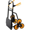 VEVOR Stair Climbing Cart, 440 lbs Stair-Climbing Capacity, Heavy-Duty Folding Trolley Cart with Telescoping Handle, 6 Wheels and 2 Bungee Cords, Stair Climber Dolly for Home, Groceries, Warehouse