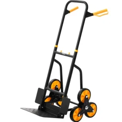 VEVOR Stair Climbing Cart, 440 lbs Stair-Climbing Capacity, Heavy-Duty Folding Trolley Cart with Telescoping Handle, 6 Wheels and 2 Bungee Cords, Stair Climber Dolly for Home, Groceries, Warehouse