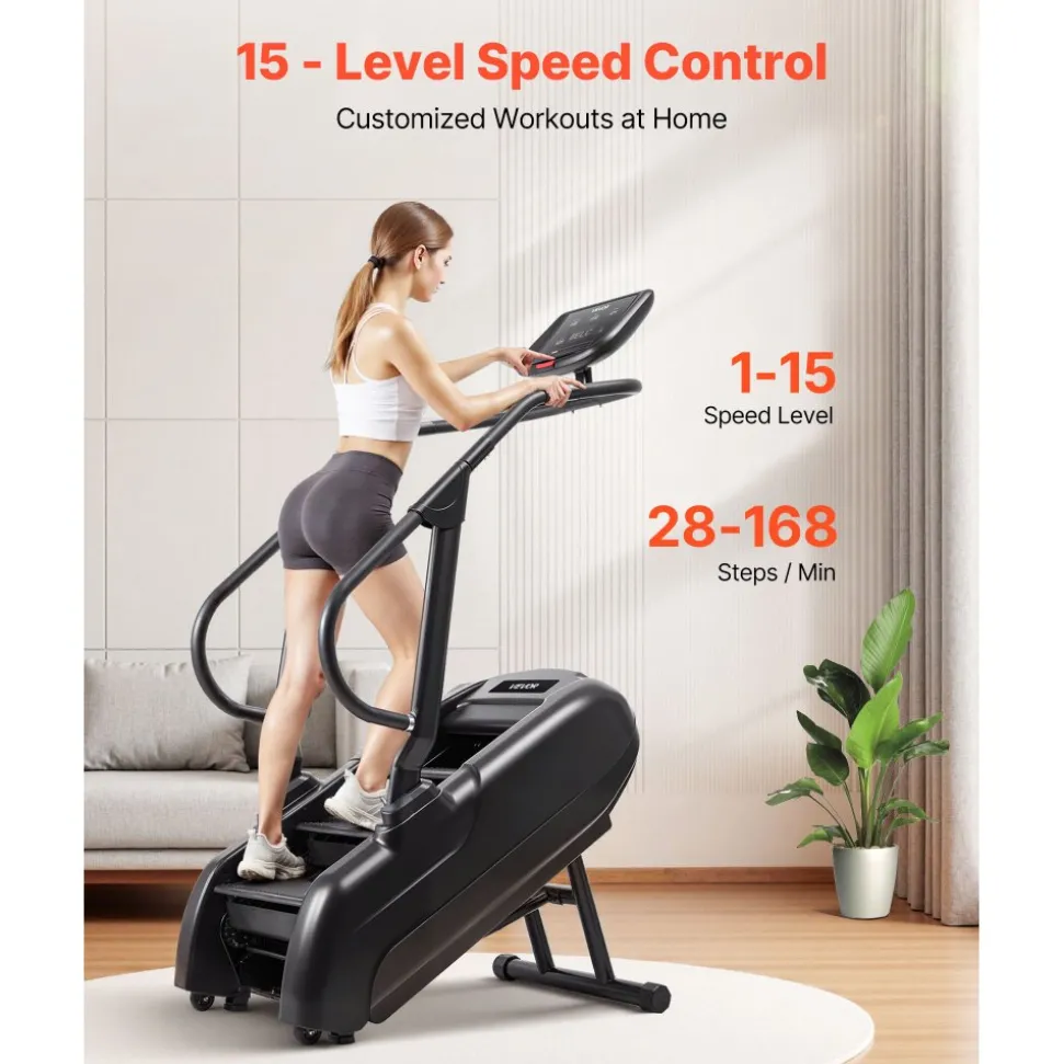 VEVOR Stair Stepper Machine, LED Screen Continuous Climbing Machines, Max Load 330 Lbs Stepping Climber for Home, 15 Speed Levels 28-168 Steps/Minute Stepmill Exercise for Cardio Lower Body