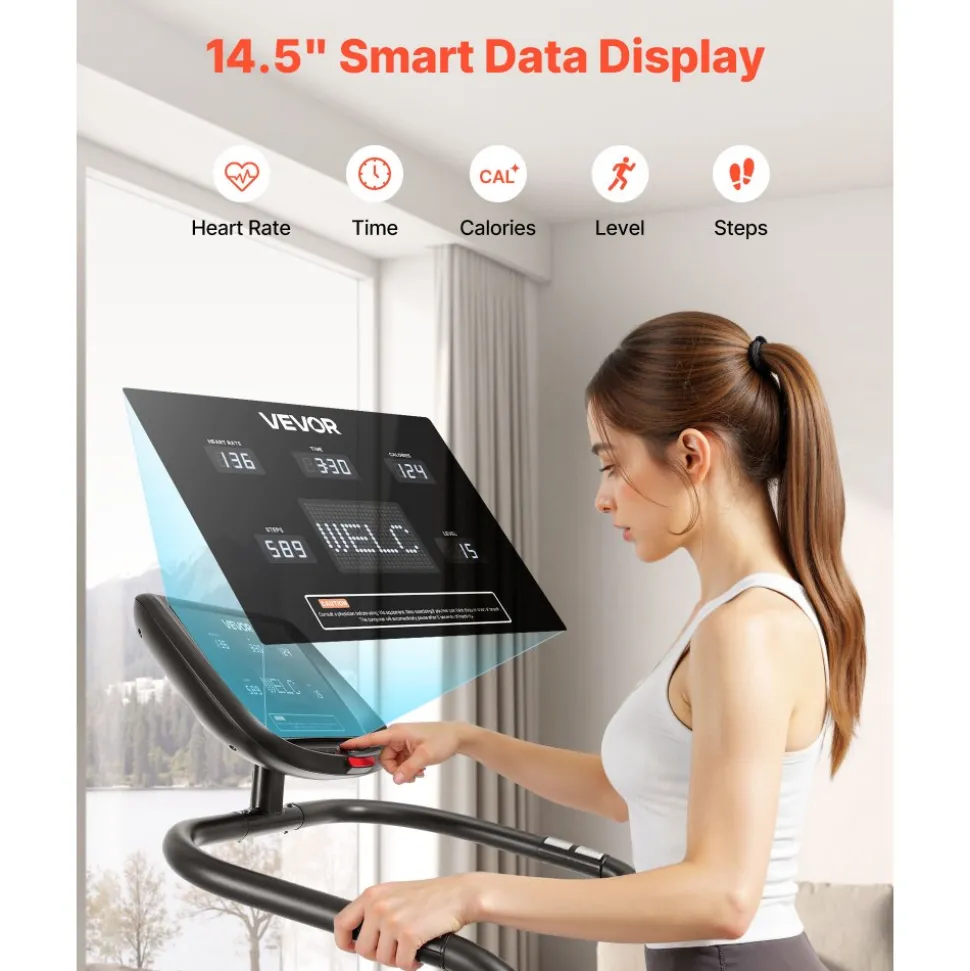 VEVOR Stair Stepper Machine, LED Screen Continuous Climbing Machines, Max Load 330 Lbs Stepping Climber for Home, 15 Speed Levels 28-168 Steps/Minute Stepmill Exercise for Cardio Lower Body