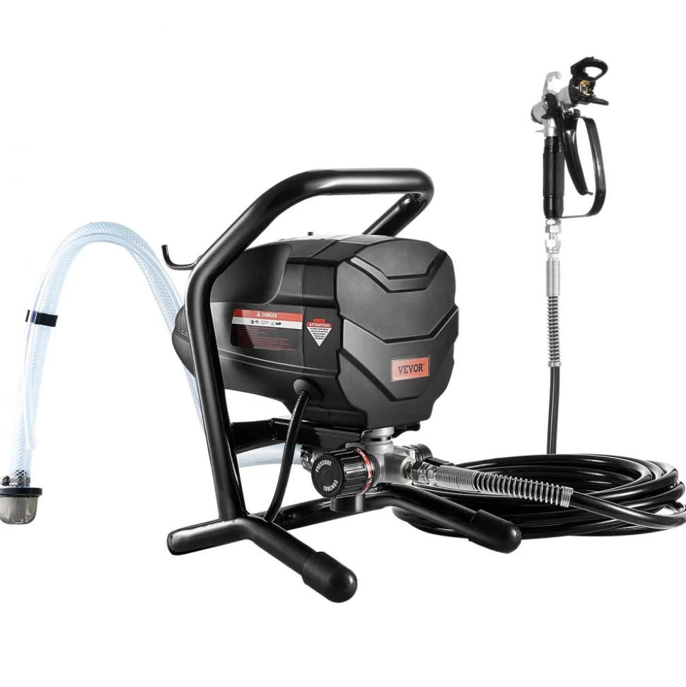 VEVOR Stand Airless Paint Sprayer, 950W 3000PSI High Efficiency Electric Airless Sprayer With Cart, Paint Sprayers for Home Interior and Exterior Furniture and Fences, Fine And Even Painting Effect