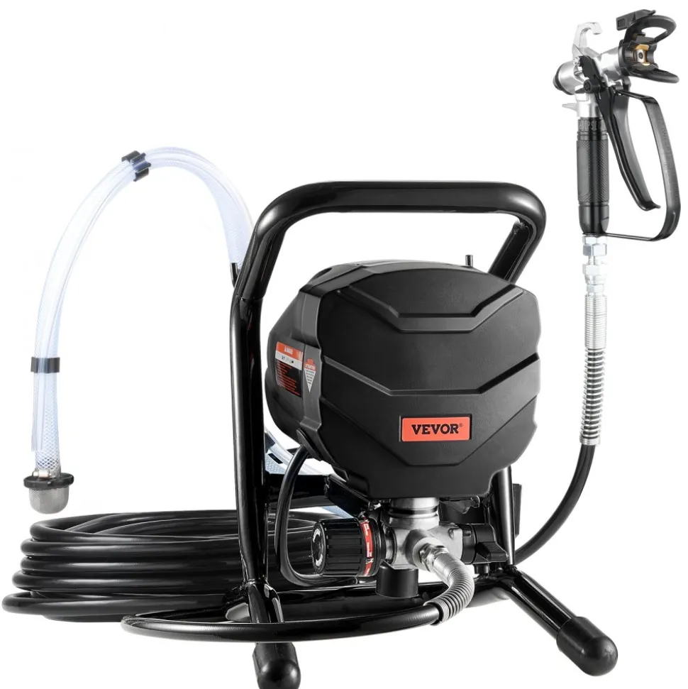 VEVOR Stand Airless Paint Sprayer, 950W 3000PSI High Efficiency Electric Airless Sprayer With Cart, Paint Sprayers for Home Interior and Exterior Furniture and Fences, Fine And Even Painting Effect