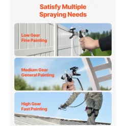 VEVOR Stand Airless Paint Sprayer, 950W 3000PSI High Efficiency Electric Airless Sprayer With Cart, Paint Sprayers for Home Interior and Exterior Furniture and Fences, Fine And Even Painting Effect
