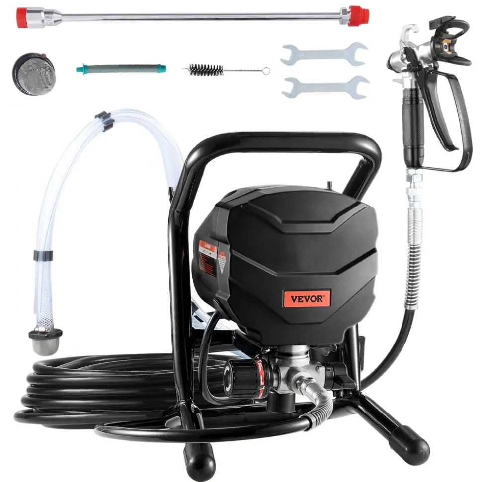 VEVOR Stand Airless Paint Sprayer, 950W 3000PSI High Efficiency Electric Airless Sprayer With Cart, Paint Sprayers for Home Interior and Exterior Furniture and Fences, Fine And Even Painting Effect